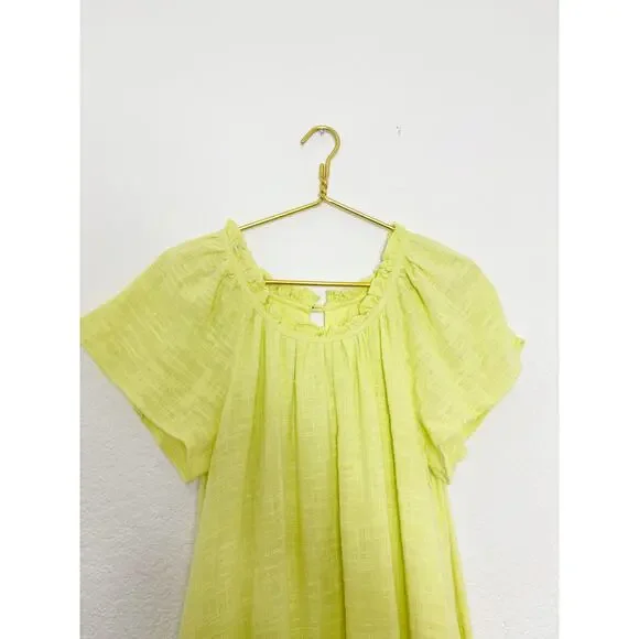 Anthropologie Maeve Selah High-Low Maxi Dress Size Medium Yellow Oversized Boho - Picture 4 of 13